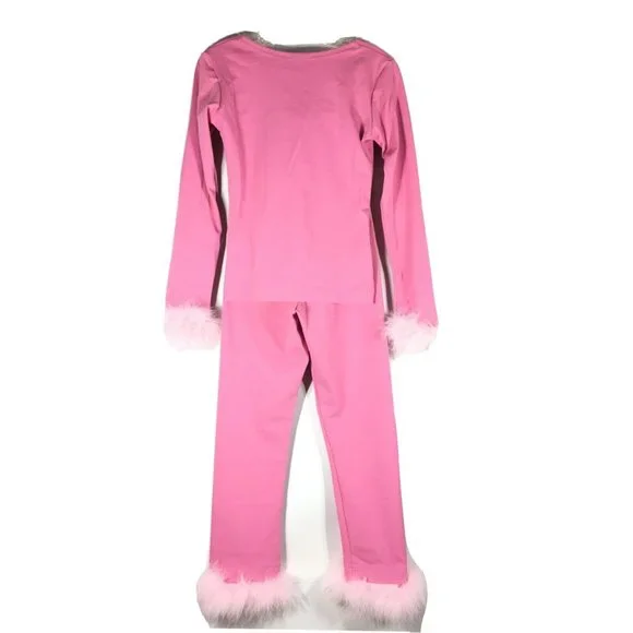 Sleeper Womens Weekend Chic Set Feather Top With Leggings XL 10-14 Pink - Picture 2 of 15